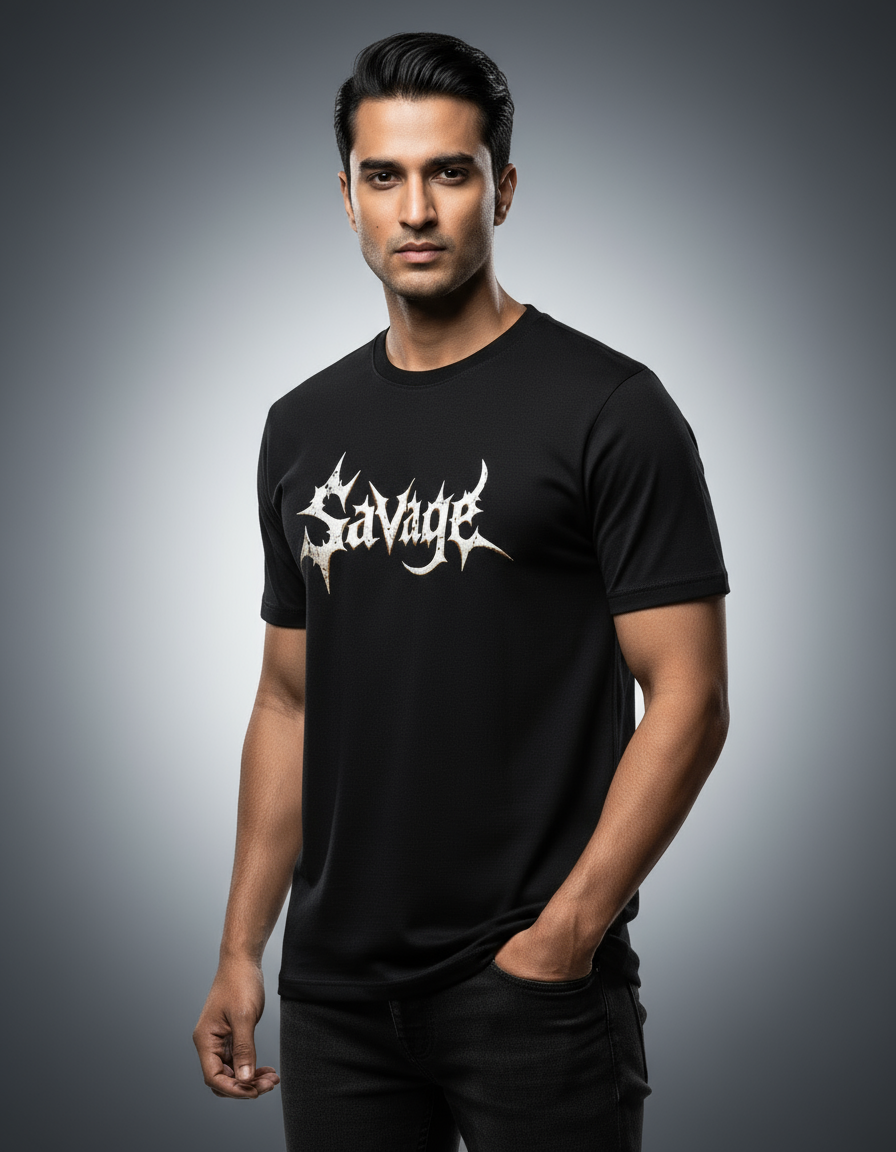 Spiky Savage Basic T-Shirt | Teeyatra | Abstract