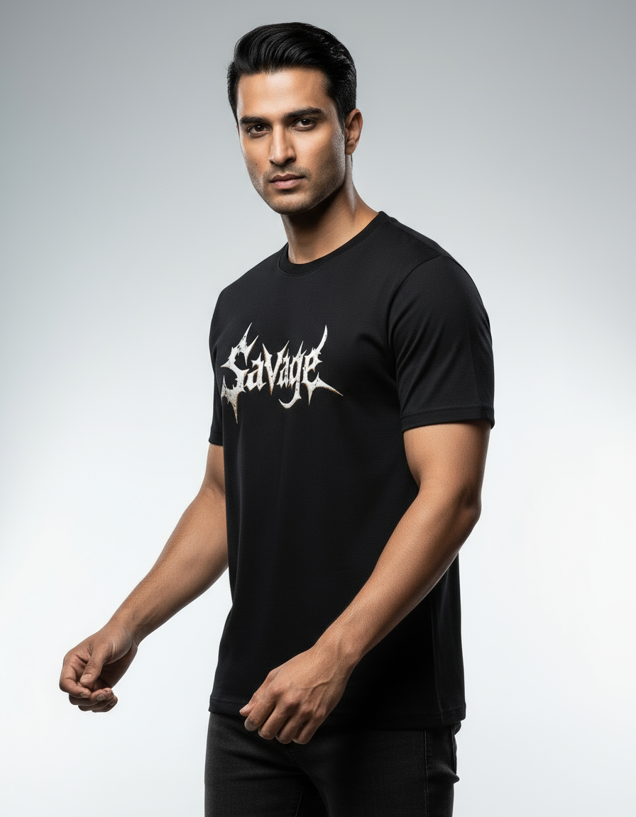 Spiky Savage Basic T-Shirt | Teeyatra | Abstract