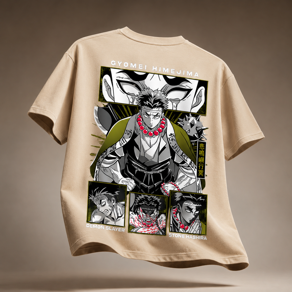 Teeyatra Stone Hashira Gyomei Oversized 240 GSM Tee