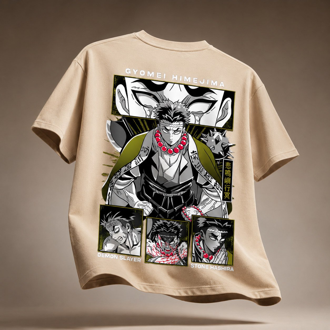 Teeyatra Stone Hashira Gyomei Oversized 240 GSM Tee