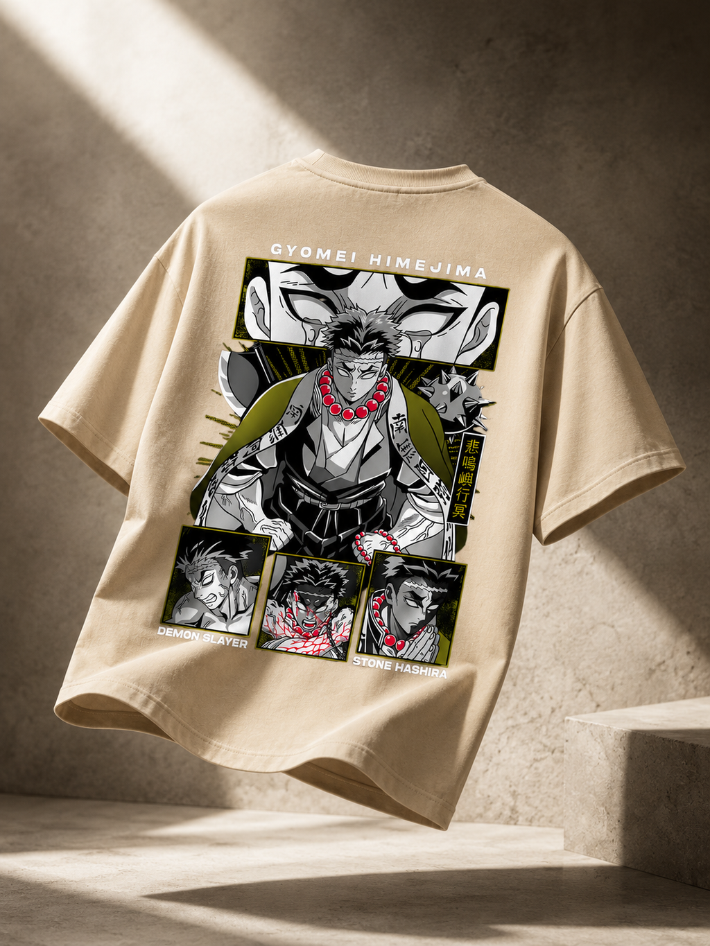 Teeyatra Stone Hashira Gyomei Oversized 240 GSM Tee