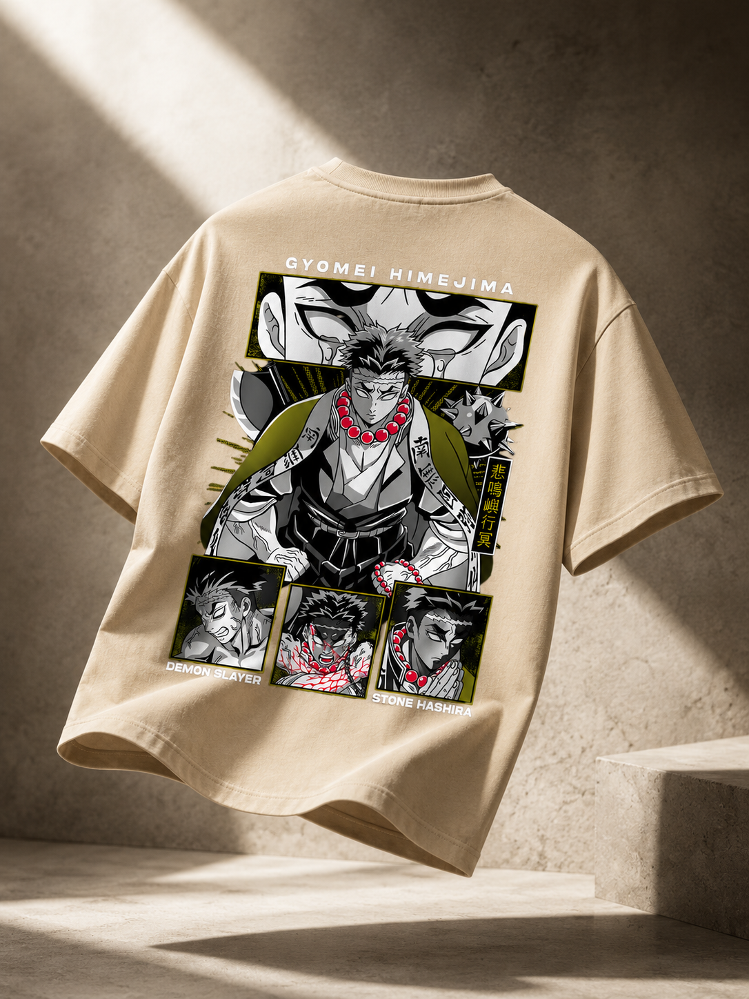 Teeyatra Stone Hashira Gyomei Oversized 240 GSM Tee