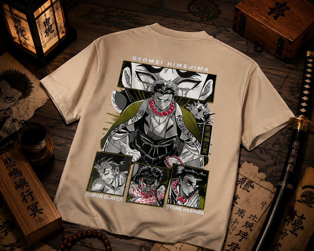 Teeyatra Stone Hashira Gyomei Oversized 240 GSM Tee