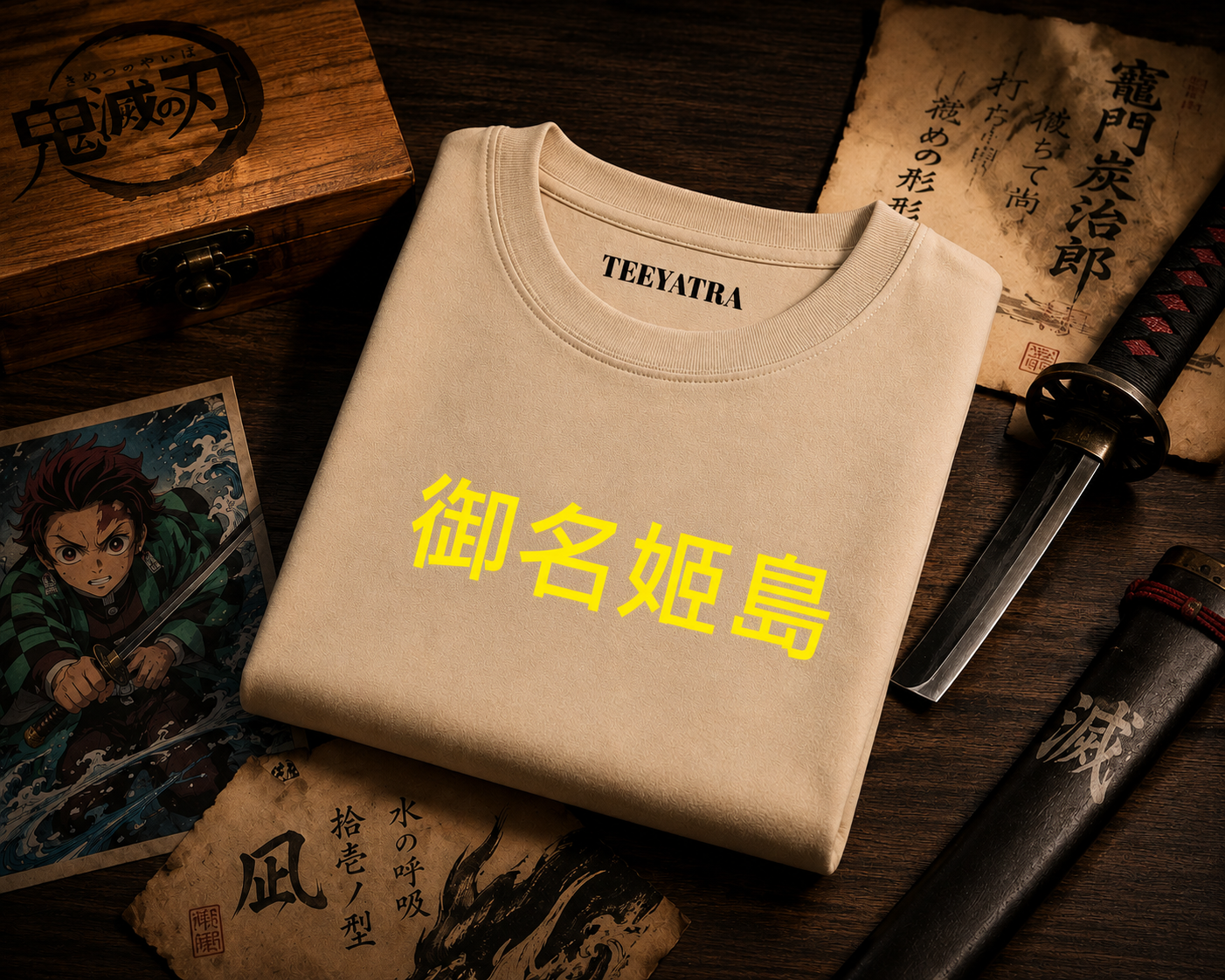 Teeyatra Stone Hashira Gyomei Oversized 240 GSM Tee