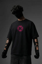 TEEYATRA Gambit Oversized Graphic T-Shirt – 240 GSM Premium French Terry | DTF Back Print Streetwear