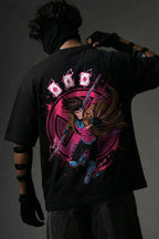 TEEYATRA Gambit Oversized Graphic T-Shirt – 240 GSM Premium French Terry | DTF Back Print Streetwear