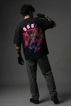 TEEYATRA Gambit Oversized Graphic T-Shirt – 240 GSM Premium French Terry | DTF Back Print Streetwear