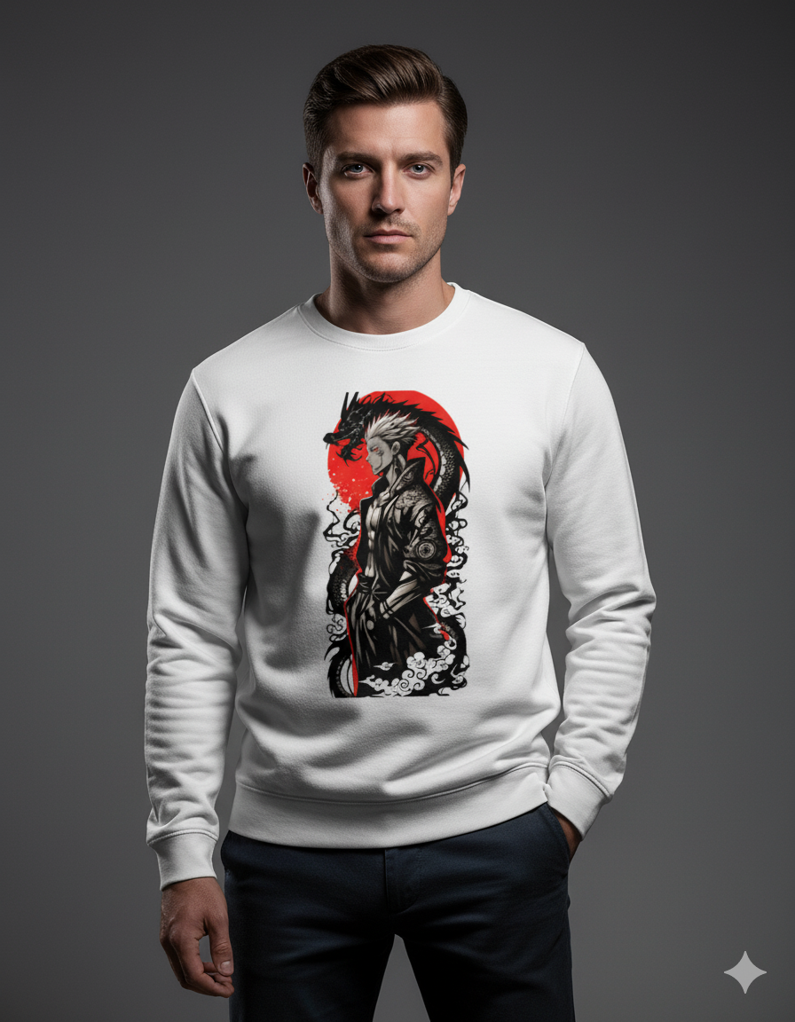 The Dragon's Ascent Premium Men's Sweatshirt | Teeyatra | Anime