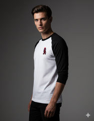 Marvel's Chibi Deadpool Cute Cartoon Men's Full Sleeve Raglan T-Shirt | Teeyatra