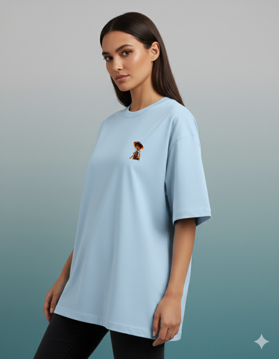 Monkey D. Luffy One Piece Ladies Terry Oversized Tee - Premium Anime Streetwear | TEEYATRA