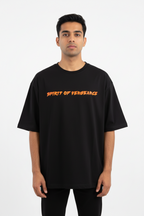 Teeyatra "Ghost Rider" Oversized Heavyweight T-Shirt – 240 GSM French Terry – DTF Print