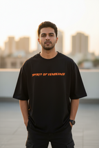 Teeyatra "Ghost Rider" Oversized Heavyweight T-Shirt – 240 GSM French Terry – DTF Print