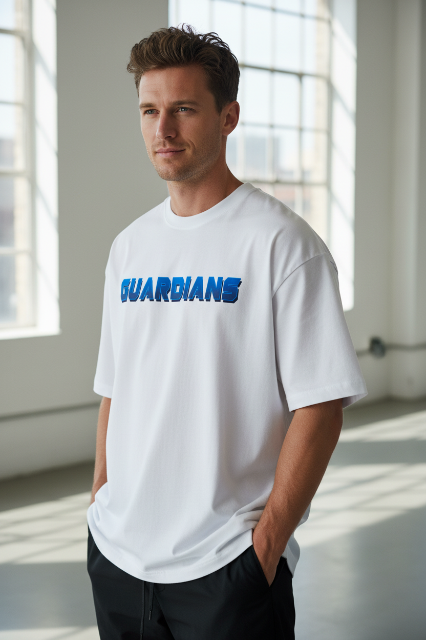 Teeyatra "Groot X Rocket" Oversized Heavyweight T-Shirt – 240 GSM French Terry