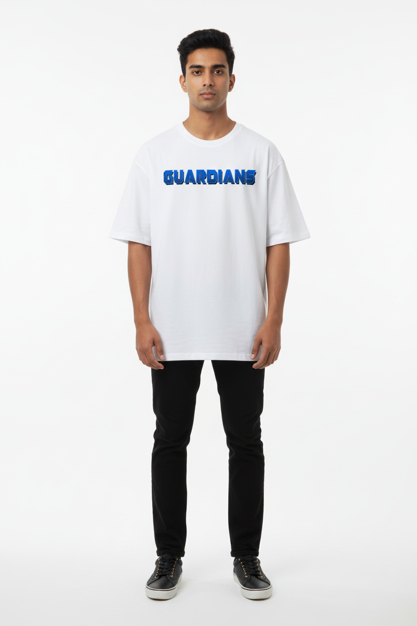 Teeyatra "Groot X Rocket" Oversized Heavyweight T-Shirt – 240 GSM French Terry