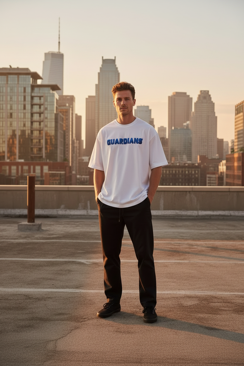 Teeyatra "Groot X Rocket" Oversized Heavyweight T-Shirt – 240 GSM French Terry