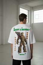 Teeyatra "Groot X Rocket" Oversized Heavyweight T-Shirt – 240 GSM French Terry