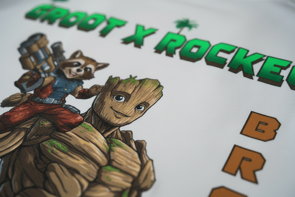 Teeyatra "Groot X Rocket" Oversized Heavyweight T-Shirt – 240 GSM French Terry