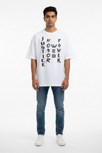 Teeyatra "Hero Symbols" Oversized Heavyweight T-Shirt – 240 GSM French Terry