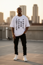 Teeyatra "Hero Symbols" Oversized Heavyweight T-Shirt – 240 GSM French Terry