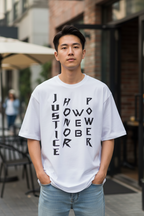 Teeyatra "Hero Symbols" Oversized Heavyweight T-Shirt – 240 GSM French Terry