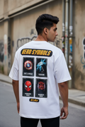 Teeyatra "Hero Symbols" Oversized Heavyweight T-Shirt – 240 GSM French Terry