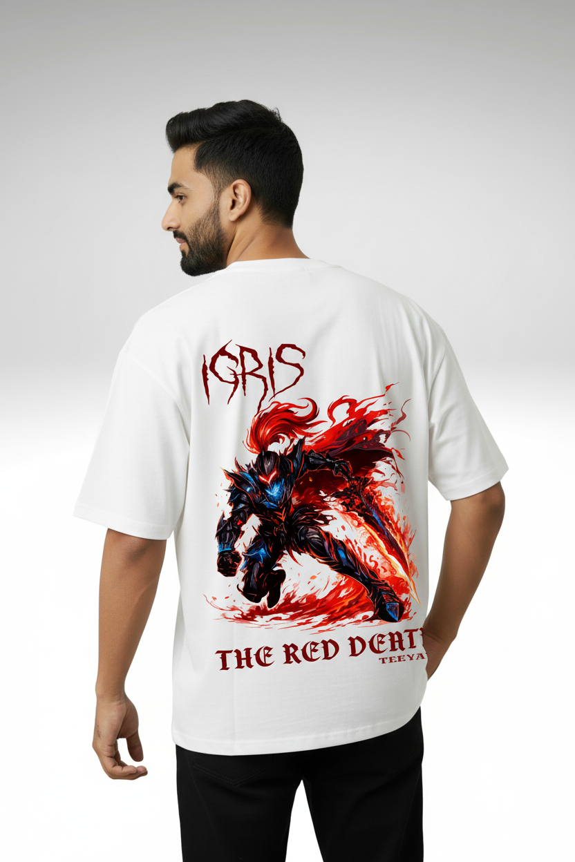 Igris The Red Death – Premium 240 GSM French Terry Oversized T-Shirt | Teeyatra