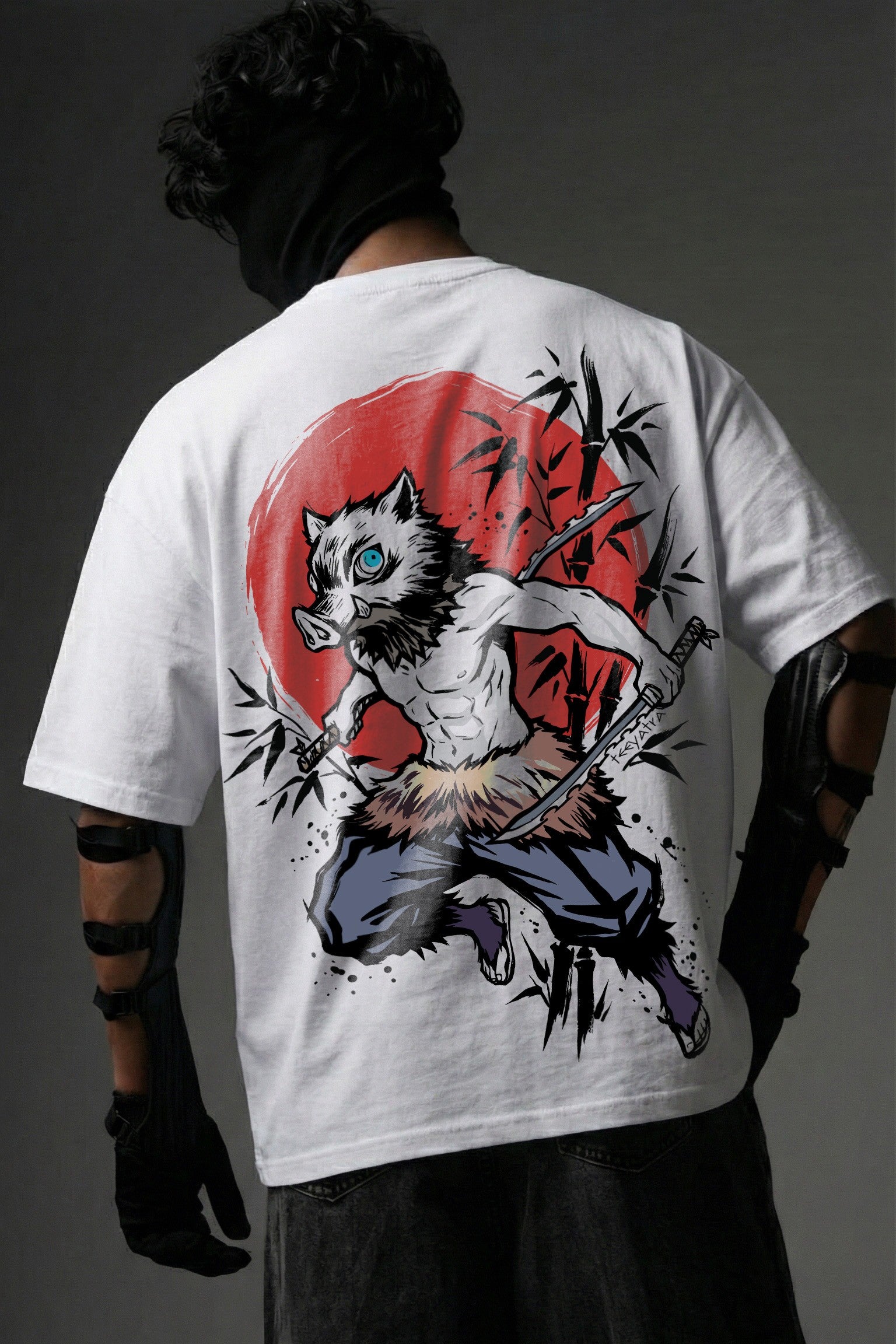 TEEYATRA Inosuke Oversized Graphic T-Shirt – 240 GSM Premium French Terry | DTF Back Print