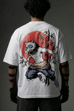 TEEYATRA Inosuke Oversized Graphic T-Shirt – 240 GSM Premium French Terry | DTF Back Print