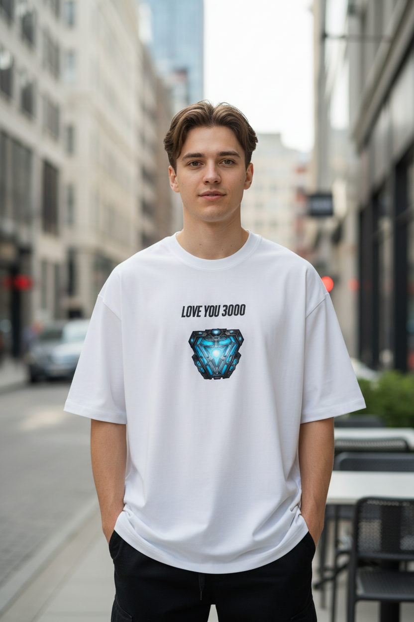 Iron Man "Blueprint Edition" Oversized Heavyweight T-Shirt (240 GSM French Terry)