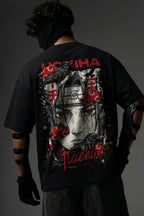 TEEYATRA Itachi Oversized Graphic T-Shirt – 240 GSM Premium French Terry | DTF Back Print