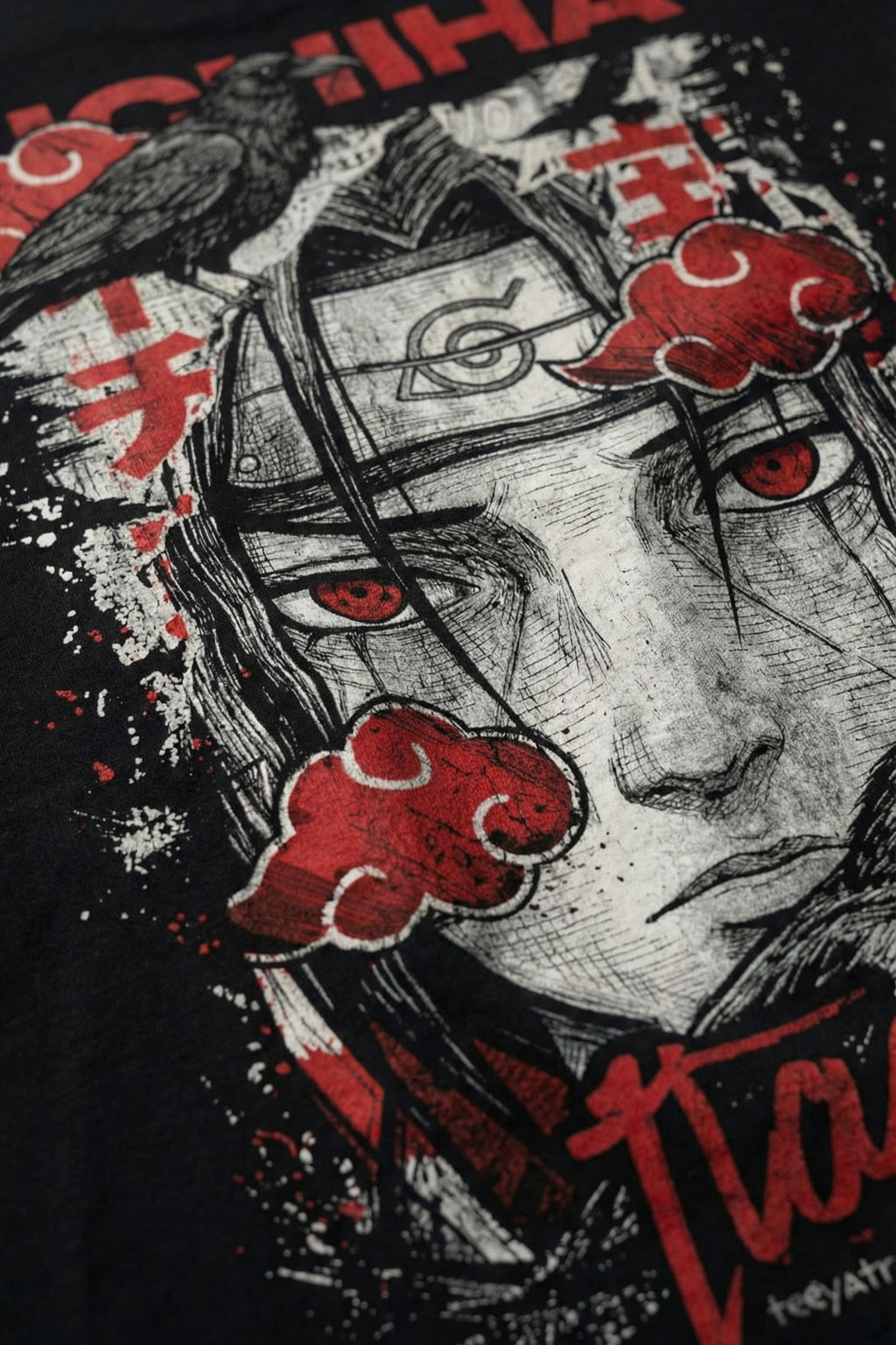TEEYATRA Itachi Oversized Graphic T-Shirt – 240 GSM Premium French Terry | DTF Back Print