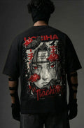 TEEYATRA Itachi Oversized Graphic T-Shirt – 240 GSM Premium French Terry | DTF Back Print