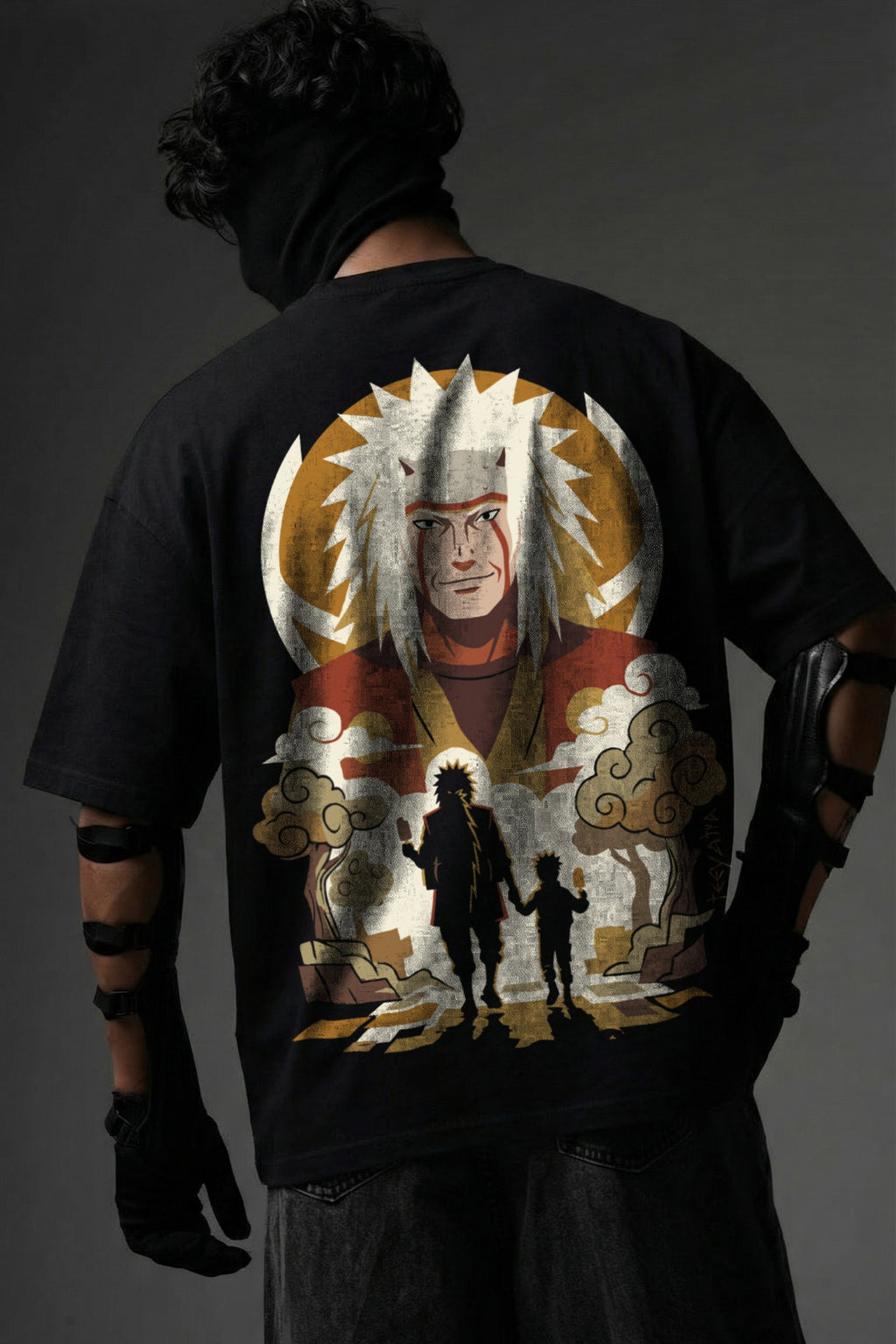 TEEYATRA Jiyara Oversized Graphic T-Shirt – 240 GSM Premium French Terry | DTF Back Print