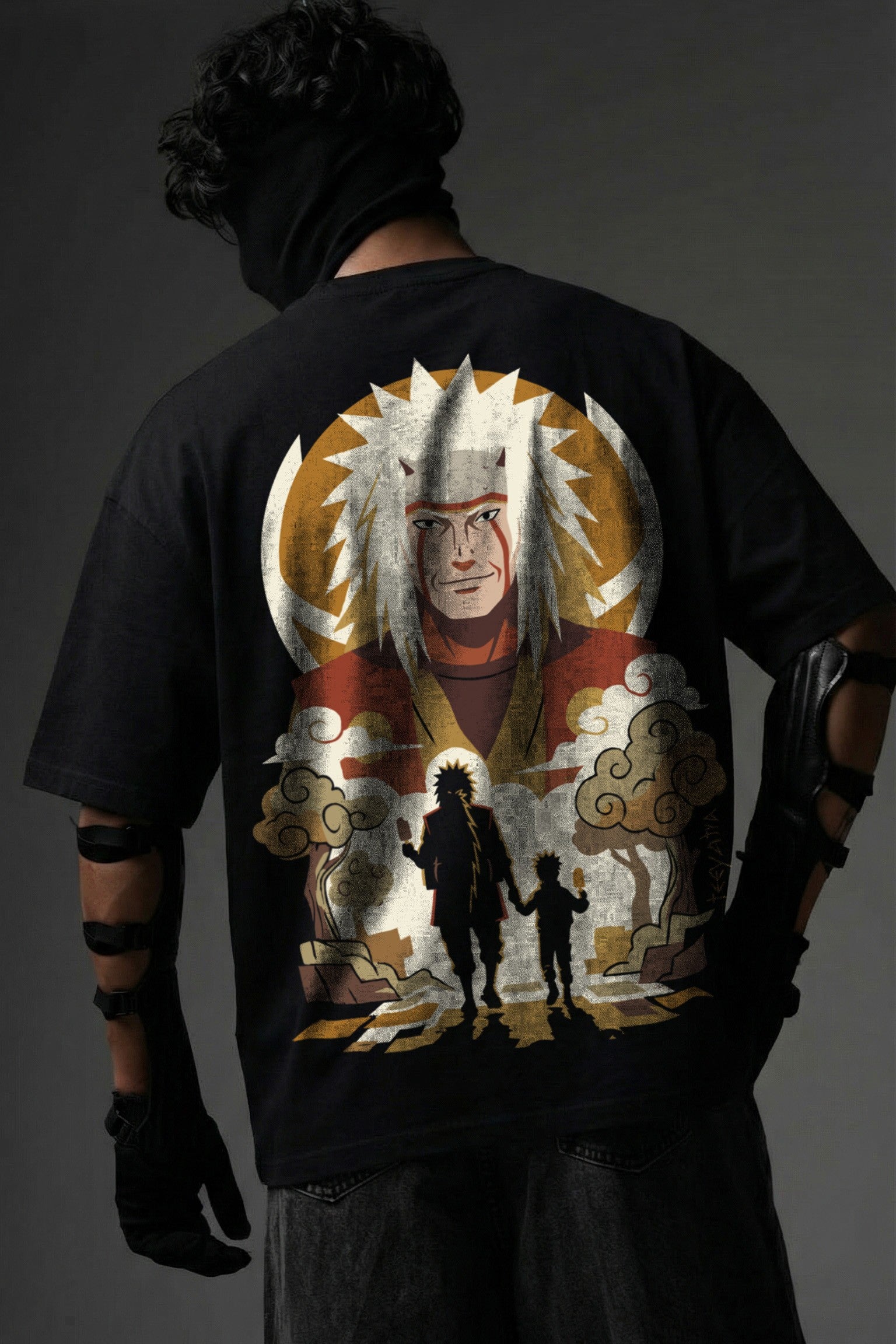 TEEYATRA Jiyara Oversized Graphic T-Shirt – 240 GSM Premium French Terry | DTF Back Print