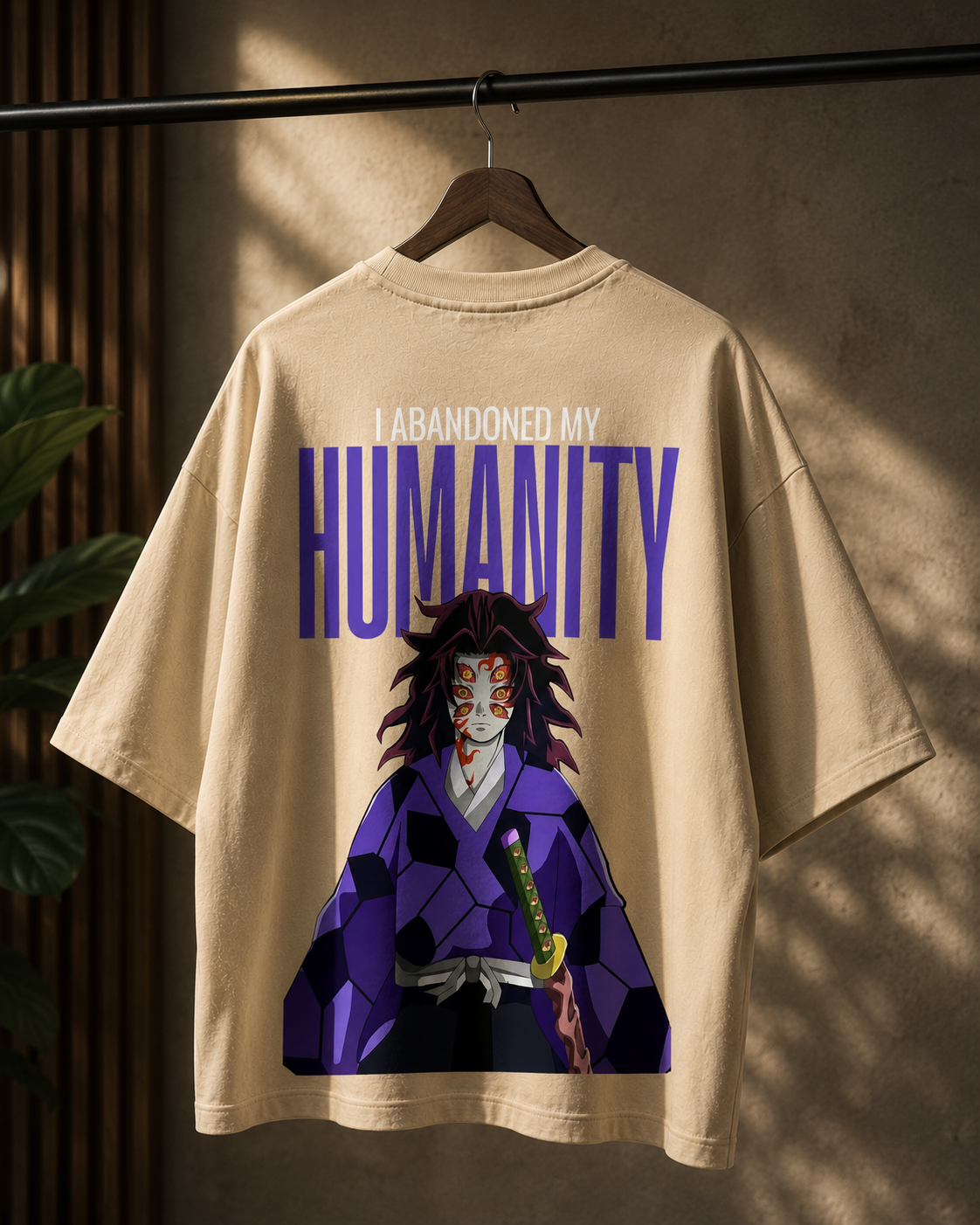 Kokushibo “I Abandoned My Humanity” Oversized T-Shirt – 240 GSM French Terry | TeeYatra