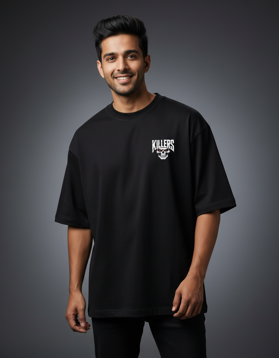 Killer Skull Graphic | Heavyweight 240 GSM Oversized Streetwear T-Shirt