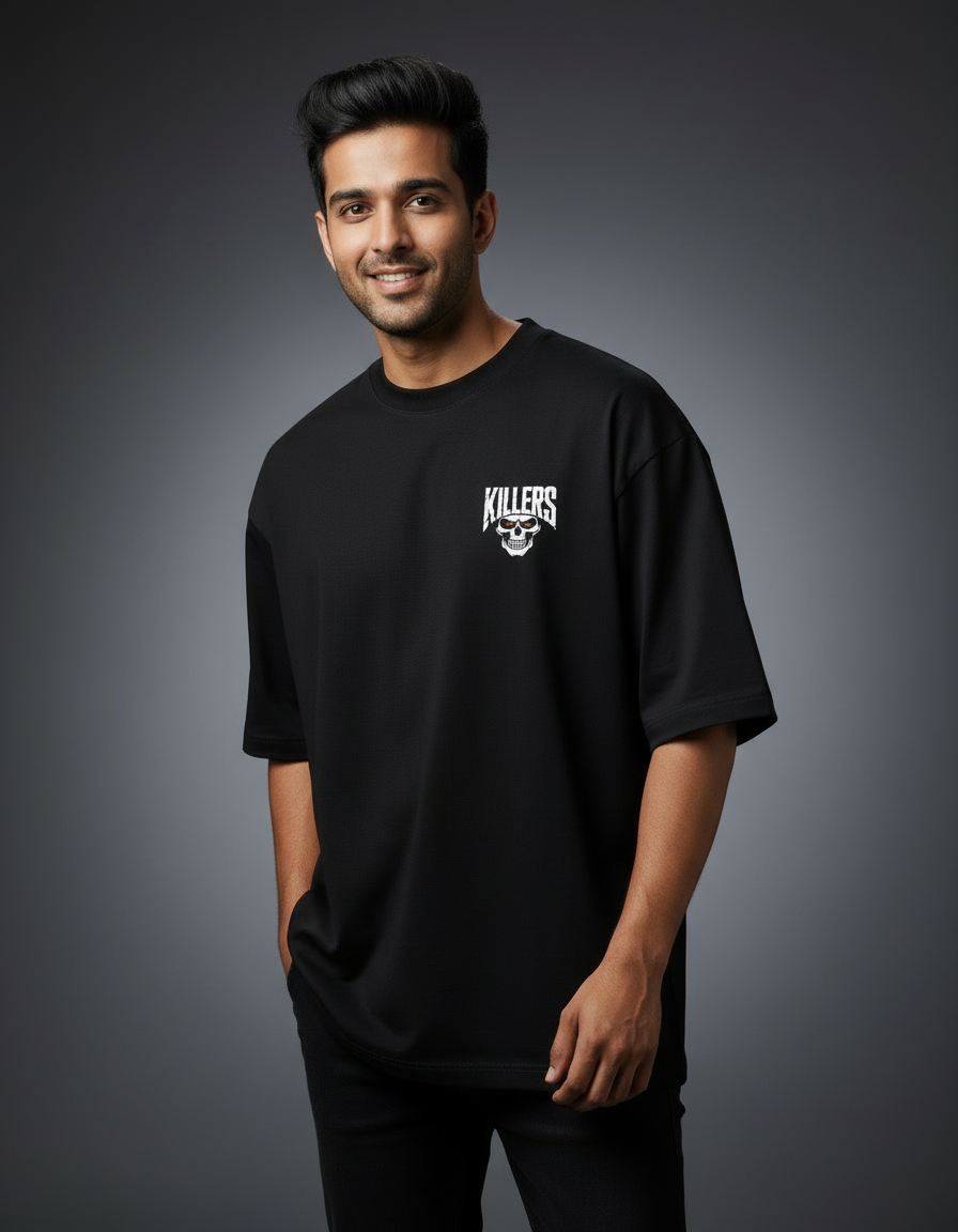 Killer Skull Graphic | Heavyweight 240 GSM Oversized Streetwear T-Shirt
