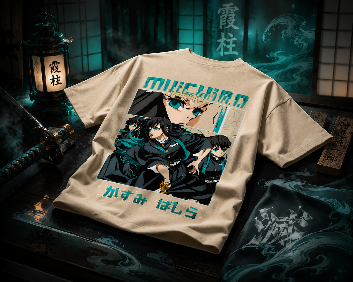Teeyatra Mist Hashira Muichiro Oversized 240 GSM Tee