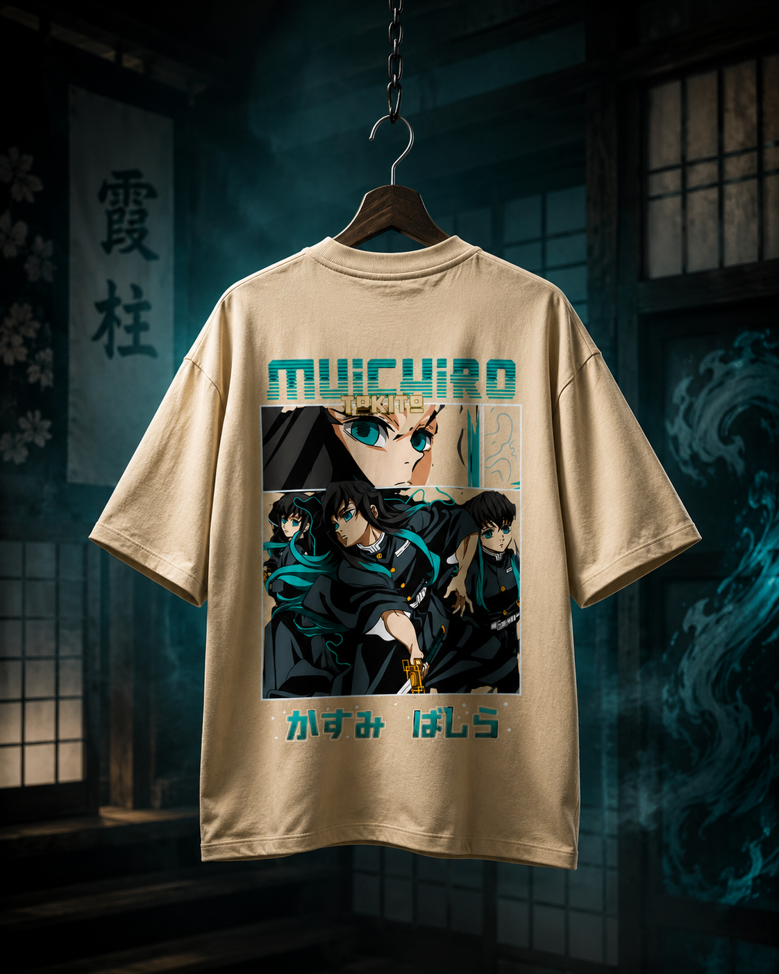 Teeyatra Mist Hashira Muichiro Oversized 240 GSM Tee