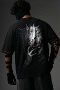 Teeyatra Crimson Ghoul Oversized T-Shirt