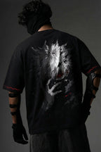 Teeyatra Crimson Ghoul Oversized T-Shirt