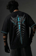Teeyatra Cyber Oni Spine Oversized T-Shirt
