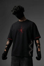 Teeyatra Crimson Ghoul Oversized T-Shirt