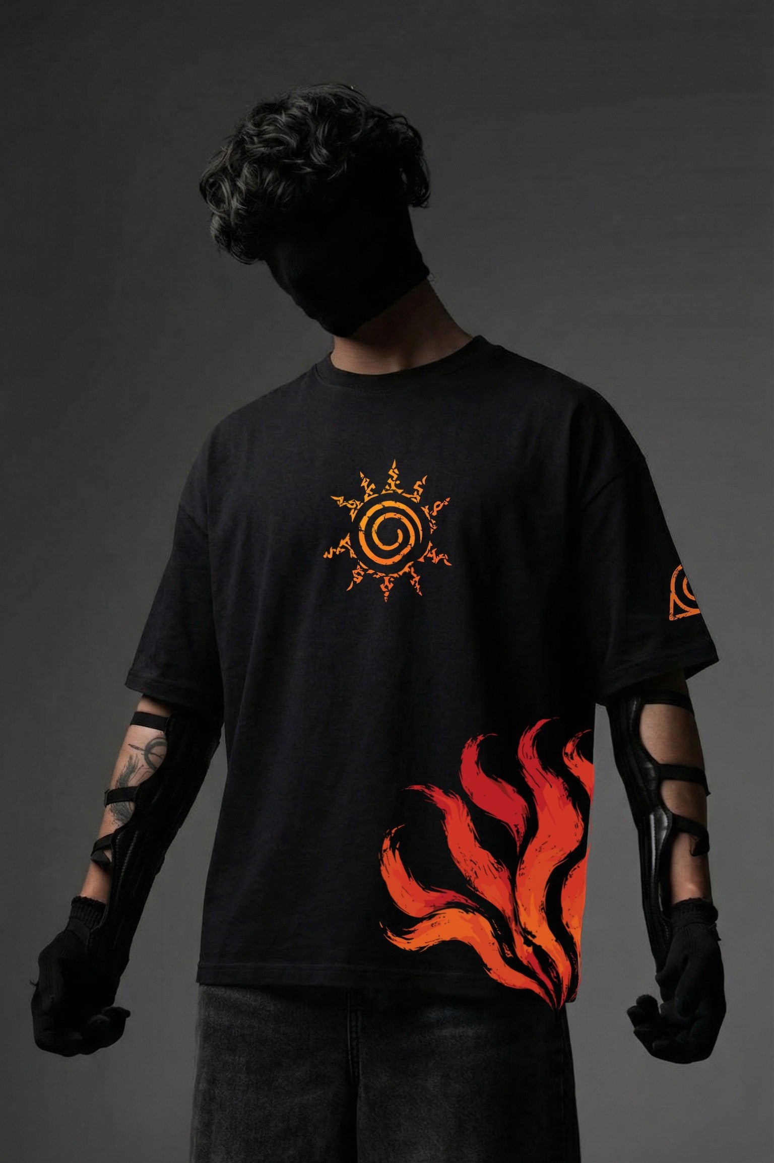 Teeyatra Nine-Tails Naruto Oversized T-Shirt