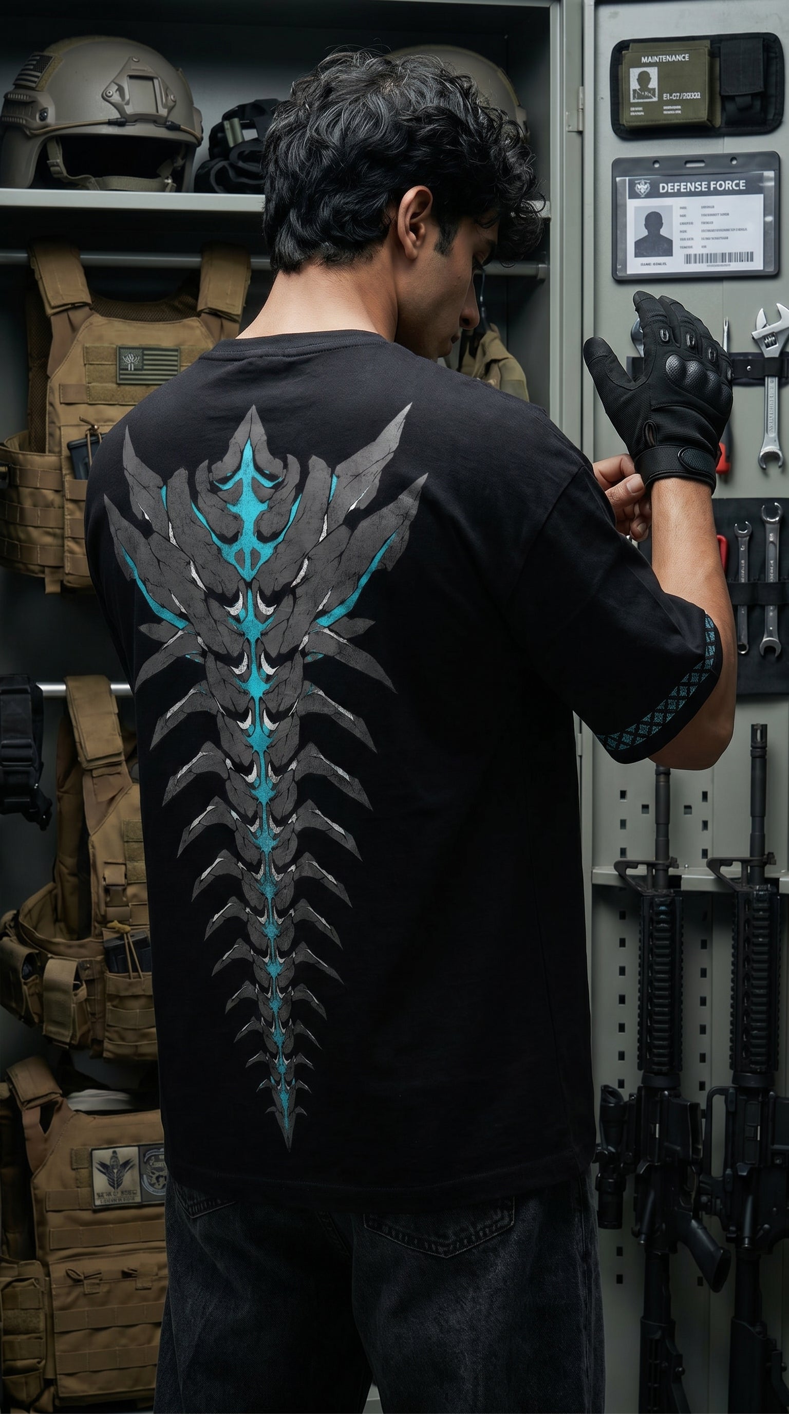 Teeyatra Cyber Oni Spine Oversized T-Shirt