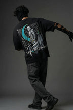TEEYATRA Moon Knight Oversized Graphic T-Shirt – 240 GSM Premium French Terry | DTF Back Print