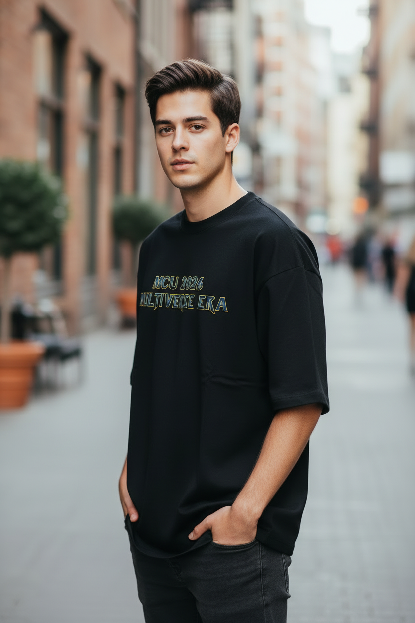 Teeyatra "Multiverse 2026" Premium Oversized T-Shirt – 240 GSM French Terry