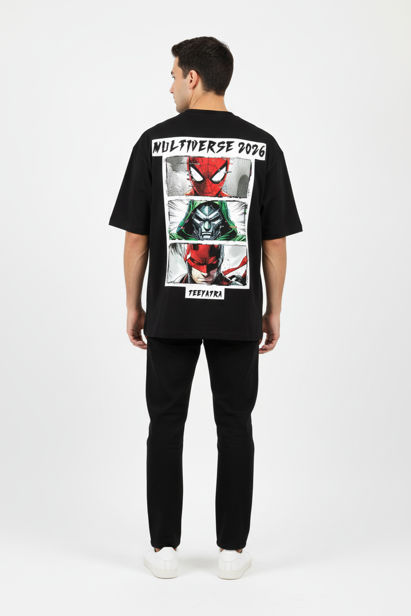 Teeyatra "Multiverse 2026" Premium Oversized T-Shirt – 240 GSM French Terry