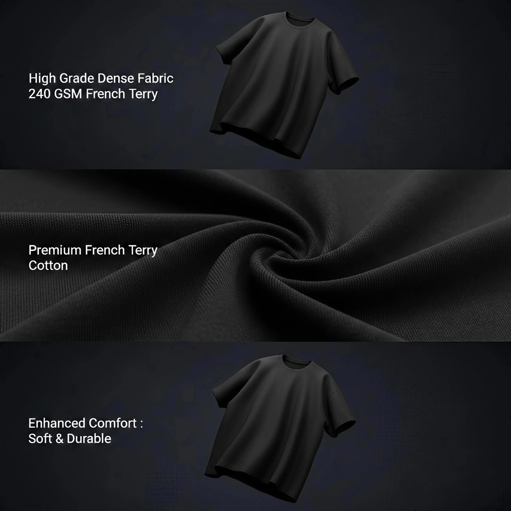 Men’s 240 GSM Oversized French Terry T-Shirt | Heavyweight Streetwear Tee