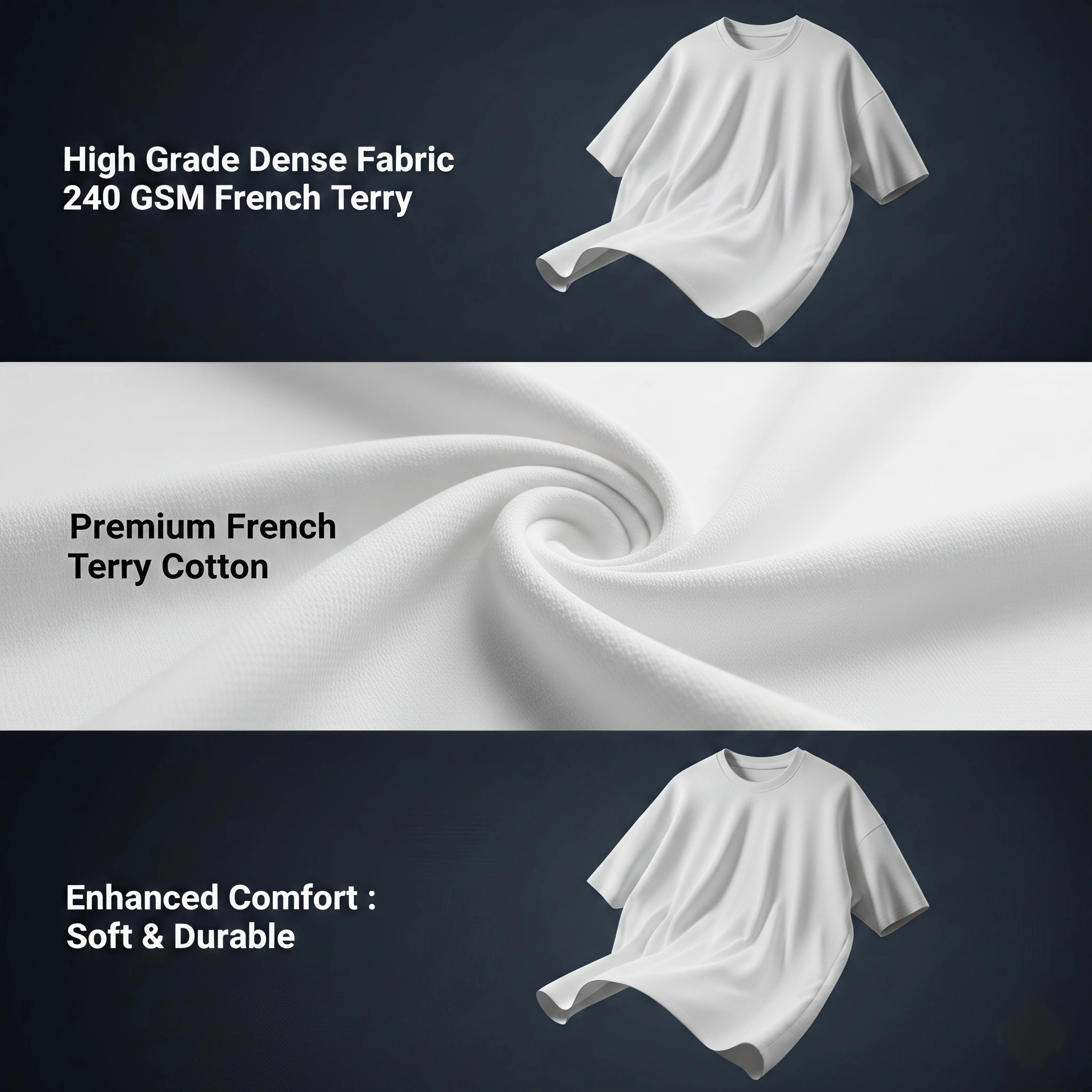 Men’s 240 GSM Oversized French Terry T-Shirt | Heavyweight Streetwear Tee